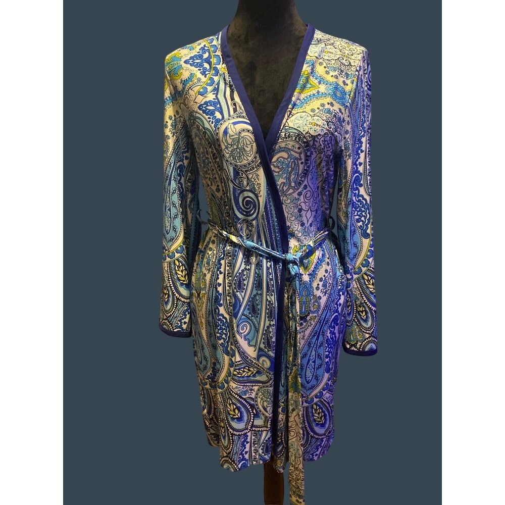 ND Intimates Blue Paisley Print Polyester/Spandex Robe S/M